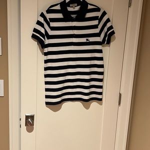Burberry men’s small striped polo shirt